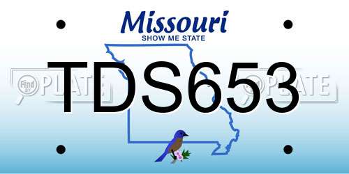 TDS653 Missouri License Plate