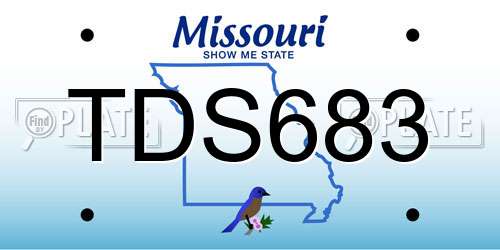 TDS683 Missouri License Plate