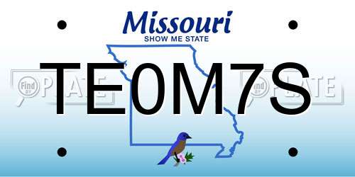 TE0M7S Missouri License Plate