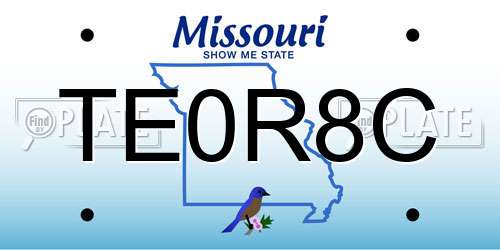 TE0R8C Missouri License Plate