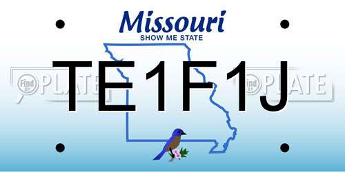 TE1F1J Missouri License Plate