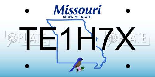 TE1H7X Missouri License Plate