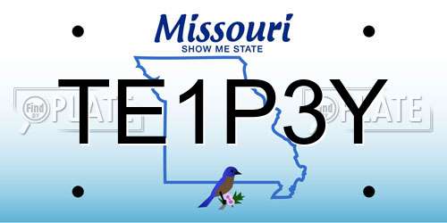 TE1P3Y Missouri License Plate