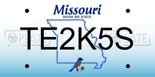 TE2K5S Missouri License Plate
