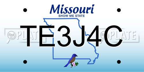 TE3J4C Missouri License Plate