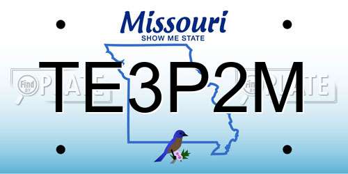TE3P2M Missouri License Plate