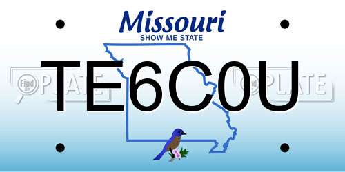 TE6C0U Missouri License Plate
