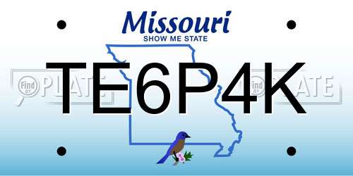 TE6P4K Missouri License Plate