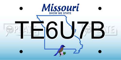 TE6U7B Missouri License Plate