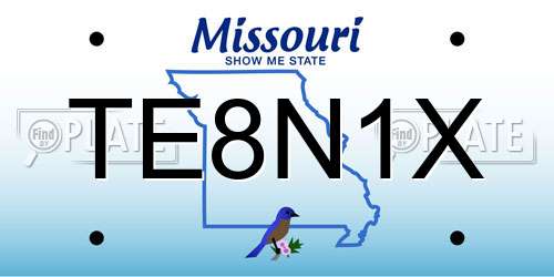 TE8N1X Missouri License Plate