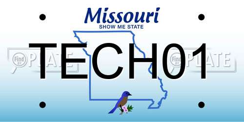 TECH01 Missouri License Plate