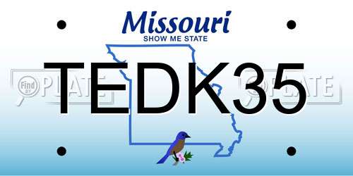 TEDK35 Missouri License Plate
