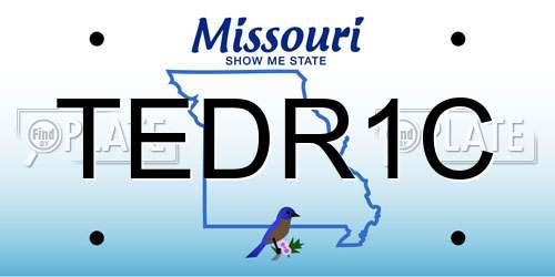 TEDR1C Missouri License Plate