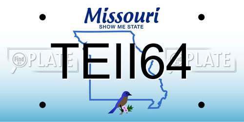TEII64 Missouri License Plate