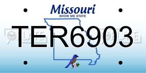 TER6903 Missouri License Plate