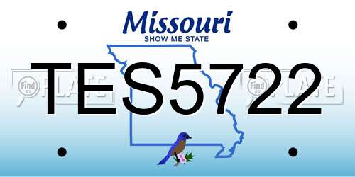 TES5722 Missouri License Plate