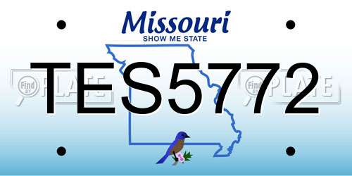 TES5772 Missouri License Plate
