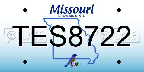 TES8722 Missouri License Plate