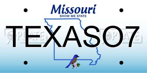 TEXASO7 Missouri License Plate