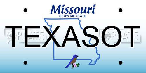 TEXASOT Missouri License Plate
