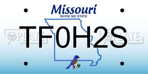 TF0H2S Missouri License Plate