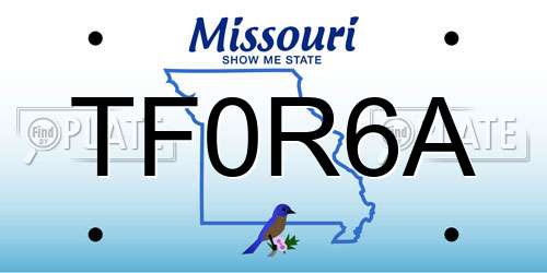 TF0R6A Missouri License Plate