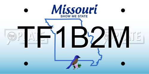 TF1B2M Missouri License Plate