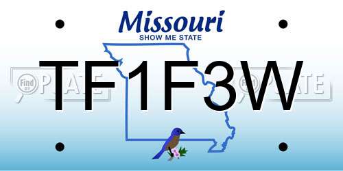 TF1F3W Missouri License Plate