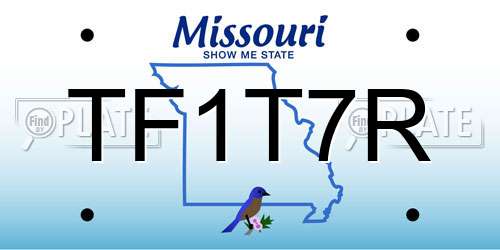 TF1T7R Missouri License Plate