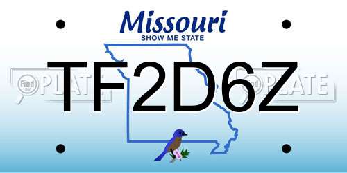 TF2D6Z Missouri License Plate