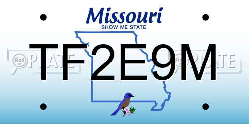 TF2E9M Missouri License Plate