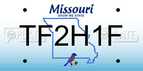 TF2H1F Missouri License Plate