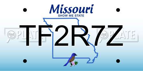 TF2R7Z Missouri License Plate