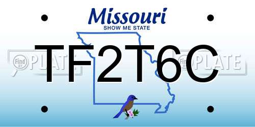TF2T6C Missouri License Plate