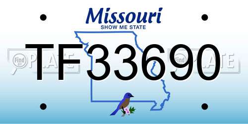 TF33690 Missouri License Plate