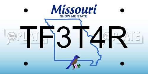 TF3T4R Missouri License Plate