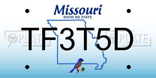 TF3T5D Missouri License Plate
