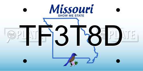 TF3T8D Missouri License Plate