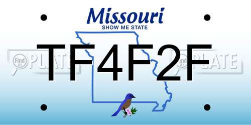 TF4F2F Missouri License Plate