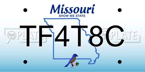 TF4T8C Missouri License Plate