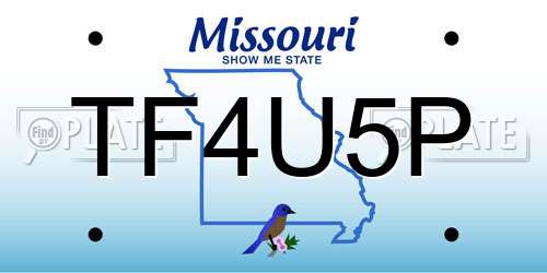 TF4U5P Missouri License Plate