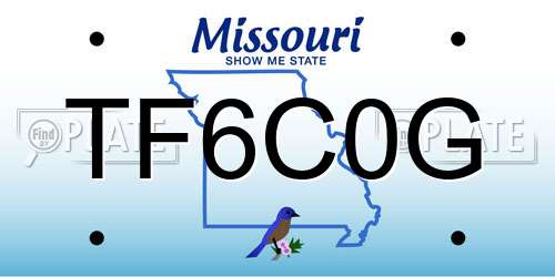 TF6C0G Missouri License Plate