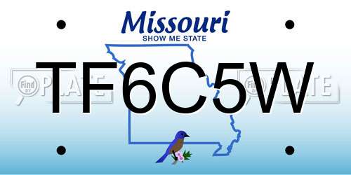 TF6C5W Missouri License Plate