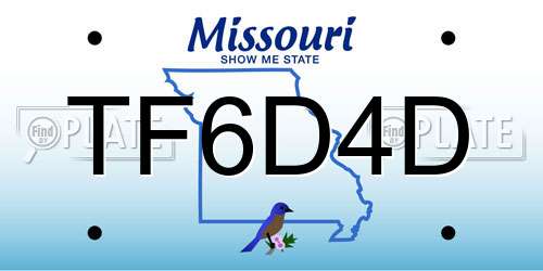 TF6D4D Missouri License Plate