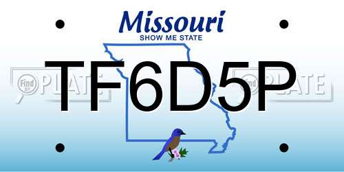 TF6D5P Missouri License Plate
