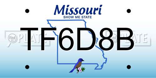 TF6D8B Missouri License Plate