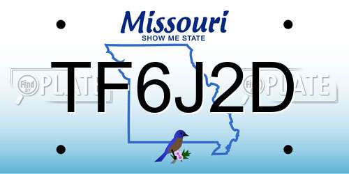 TF6J2D Missouri License Plate