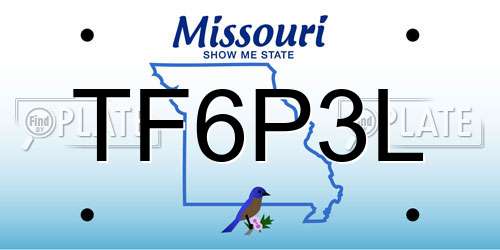 TF6P3L Missouri License Plate
