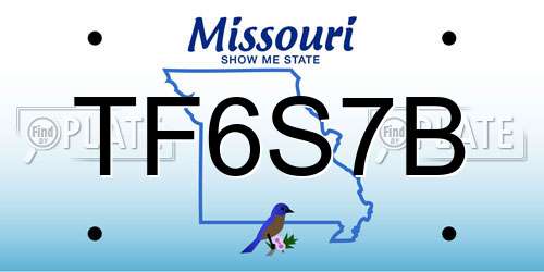 TF6S7B Missouri License Plate