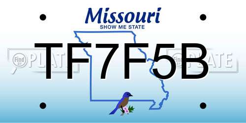 TF7F5B Missouri License Plate